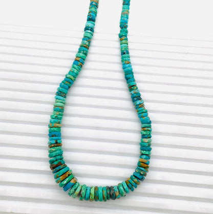 Arizona Turquoise Faceted Tyre Beads 16" Strand 5–12mm | Gemstone Jewelry Making