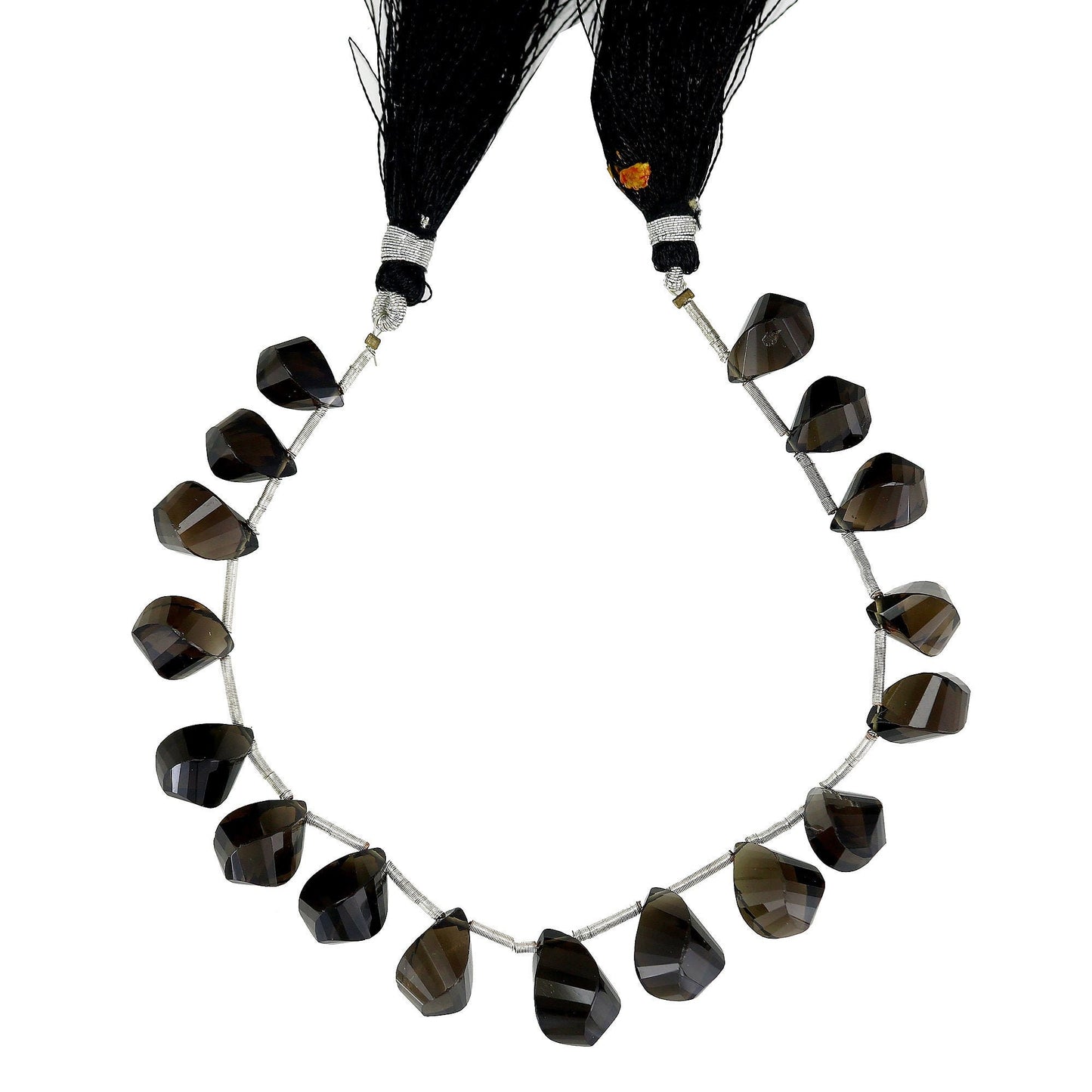 Smoky Quartz Faceted Twisted Drops Beads, Smoky Quartz Beads, Fancy Shape Beads, Twisted Drop Beads, Beads For Jewelry BBI834