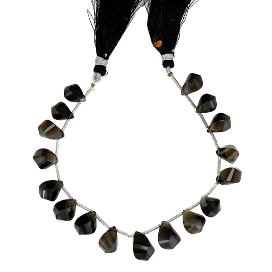Smoky Quartz Faceted Twisted Drops Beads, Smoky Quartz Beads, Fancy Shape Beads, Twisted Drop Beads, Beads For Jewelry BBI834