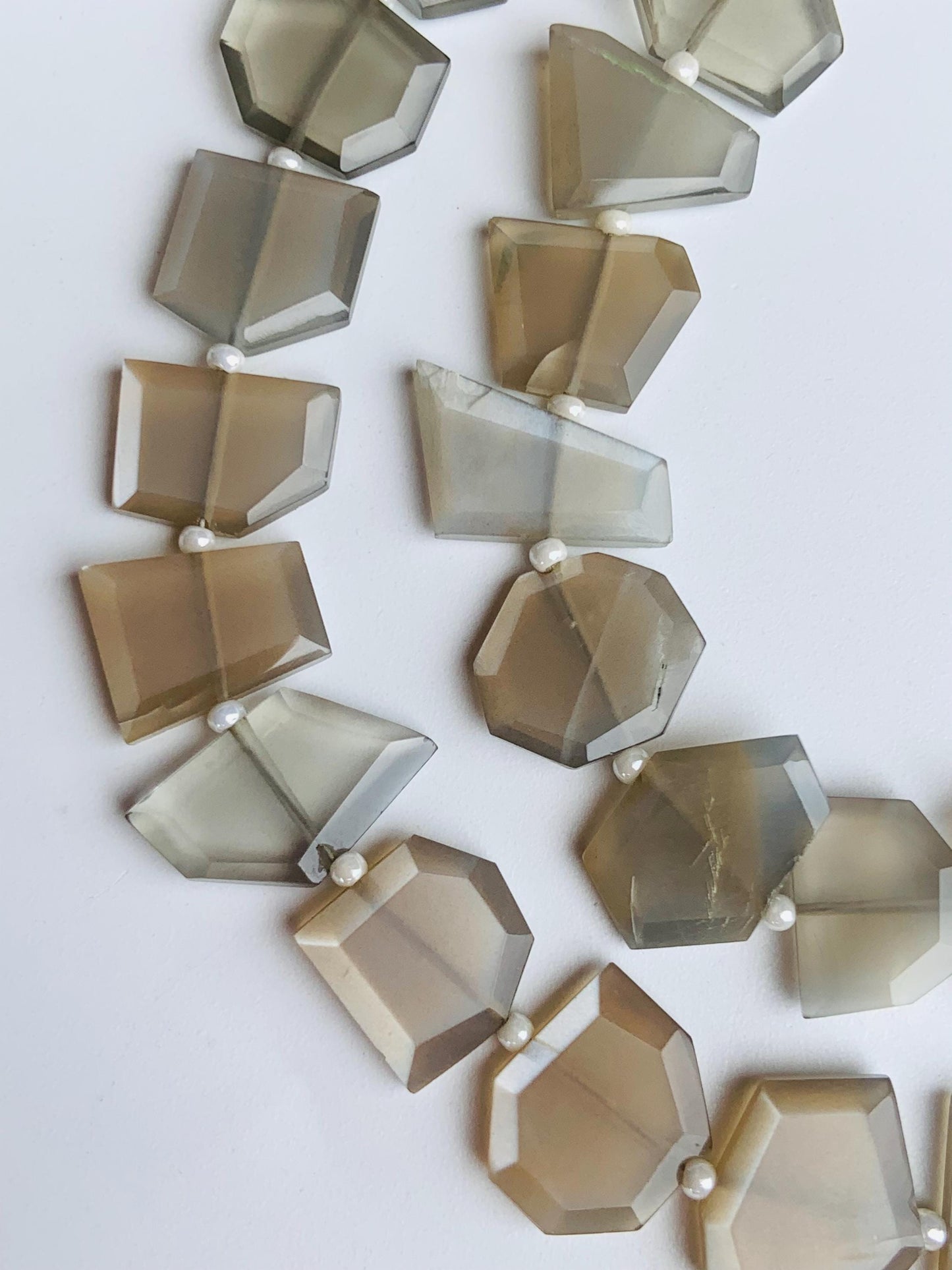 Natural Grey Moonstone Fancy Shape Slice Gemstone Beads, Faceted Gemstone Briolette, Flat Chip beads, Size 11mm to 13mm gift for her