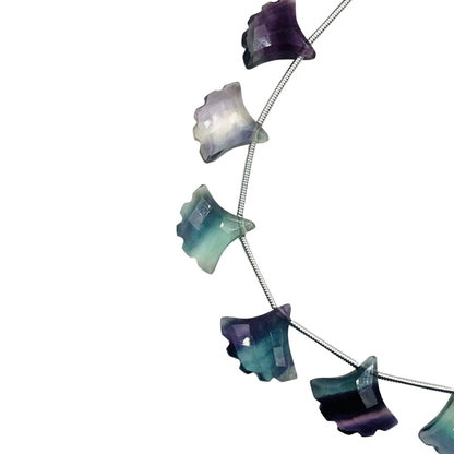 10 Pieces Natural Multi Fluorite Faceted Tree Shape Gemstone, Size 13x15mm, Hand Carved Fancy Shape Briolette, Jewelry Making, SKU-BBI705