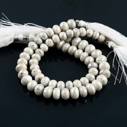 Genuine Silverite Faceted Roundel Beads, 8mm