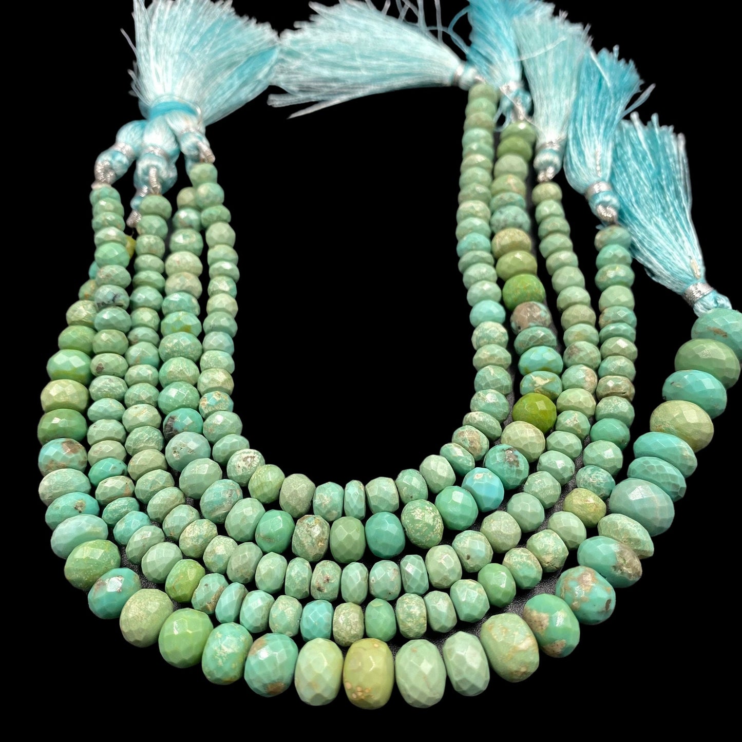Natural Genuine Arizona Turquoise Faceted Rondelle Beads , Arizona Turquoise Gemstone Beads,Turquoise Rondelle Beads For Jewelry , BBI1700