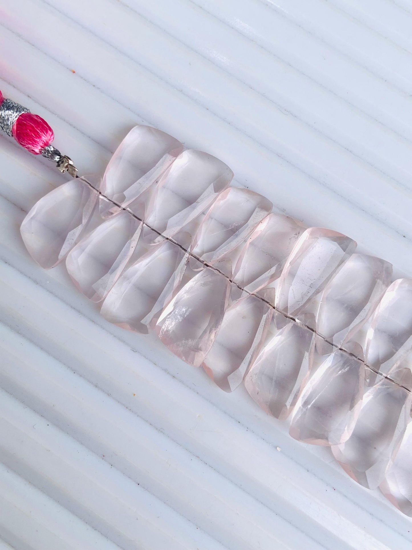 4 Inches Natural Rose Quartz Sail Crown Cut Gemstone Side drill Beads, Fancy shape Gemstone Briolette Size 8x16mm to 9x18mm gift for her