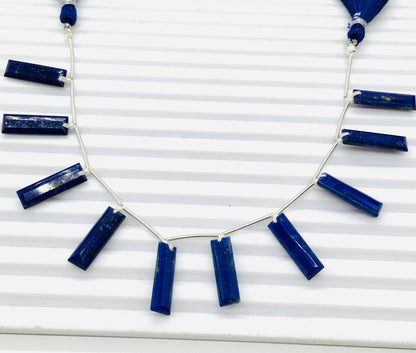 Natural Lapis Lazuli Baguette Step Cut Faceted Beads 20x6mm Gemstone 10pcs
