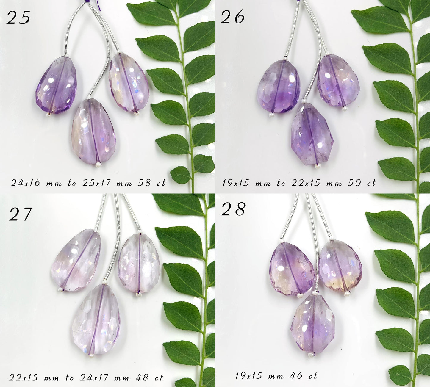 Natural Amethyst and Ametrine Faceted Free Form shape gemstone beads Straight drilled Free Form beads for jewelry making gift for her