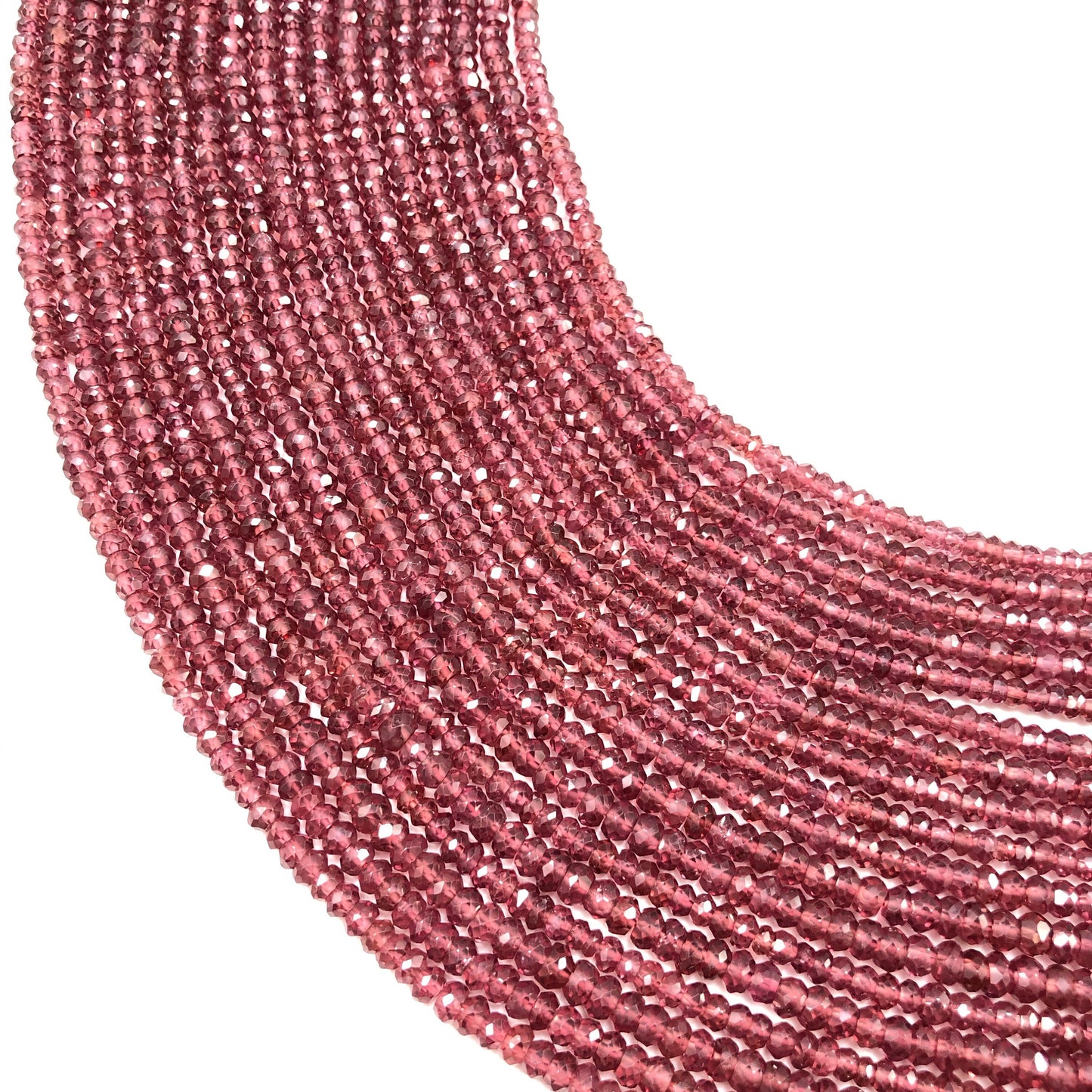 2 Strands Natural rhodonite Garnet Sparkly Beads Rondelle faceted Beads  Quality 3.5mm-4mm Strand 13.5 Inch SKU- BBI550