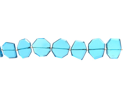 Hydro Glass Blue Topaz Faceted Fancy Briolette Beads
