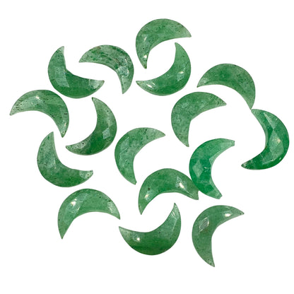 16 Pieces Natural Green strawberry quartz, Crescent moon shape gemstone, carving gemstone, natural gemstone,moon shape gemstone, size 7x18mm