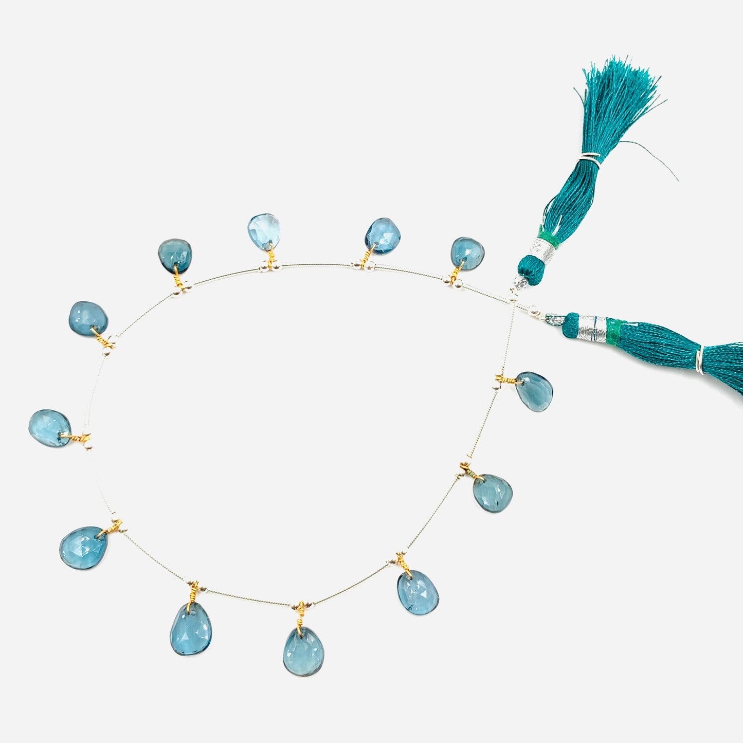 Natural Blue Kyanite Rose Cut Cabochons | Free Form Faceted Flat Back Gemstones