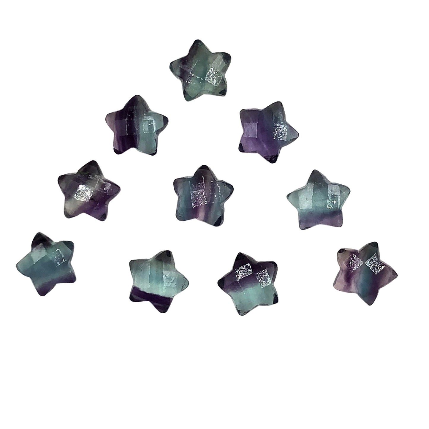 2 Pieces Natural Multi Fluorite Hand Carved Star Loose Gemstone Beads , Star Shape Gemstone For Jewelry , Size 10mm SKU-BBI121