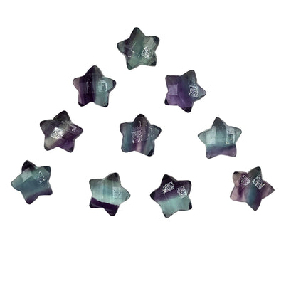 2 Pieces Natural Multi Fluorite Hand Carved Star Loose Gemstone Beads , Star Shape Gemstone For Jewelry , Size 10mm SKU-BBI121