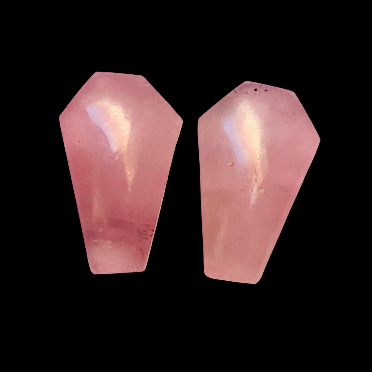 1 Pair Natural Rose Quartz Smooth Cut Coffin Shape Gemstone, Size 11X18mm, Matching Pair Briolette, Earring Making gemstone, SKU - BBI298