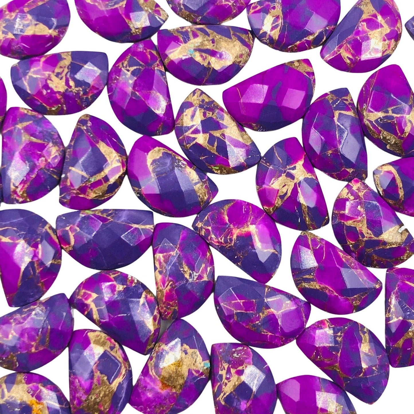 2 Pieces Purple Copper Turquoise gemstone, Half Moon D - Shape gemstone, Earring Components, Half moon gemstone, Size 10x16mm, SKU - BBI244