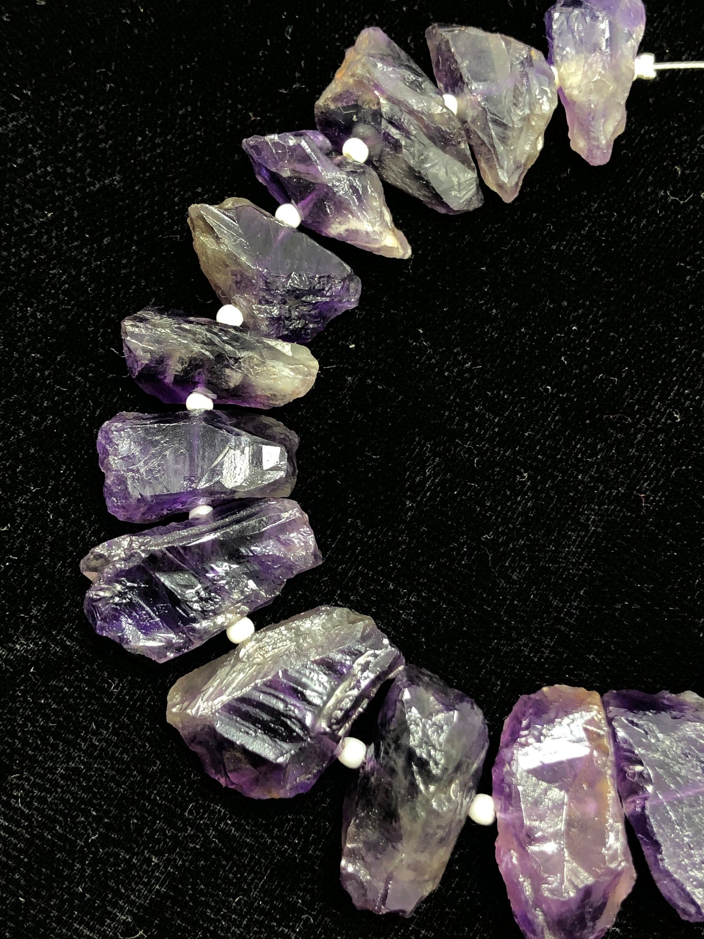 Natural Moss Amethyst Fancy Raw Gemstone Beads 15 Pcs