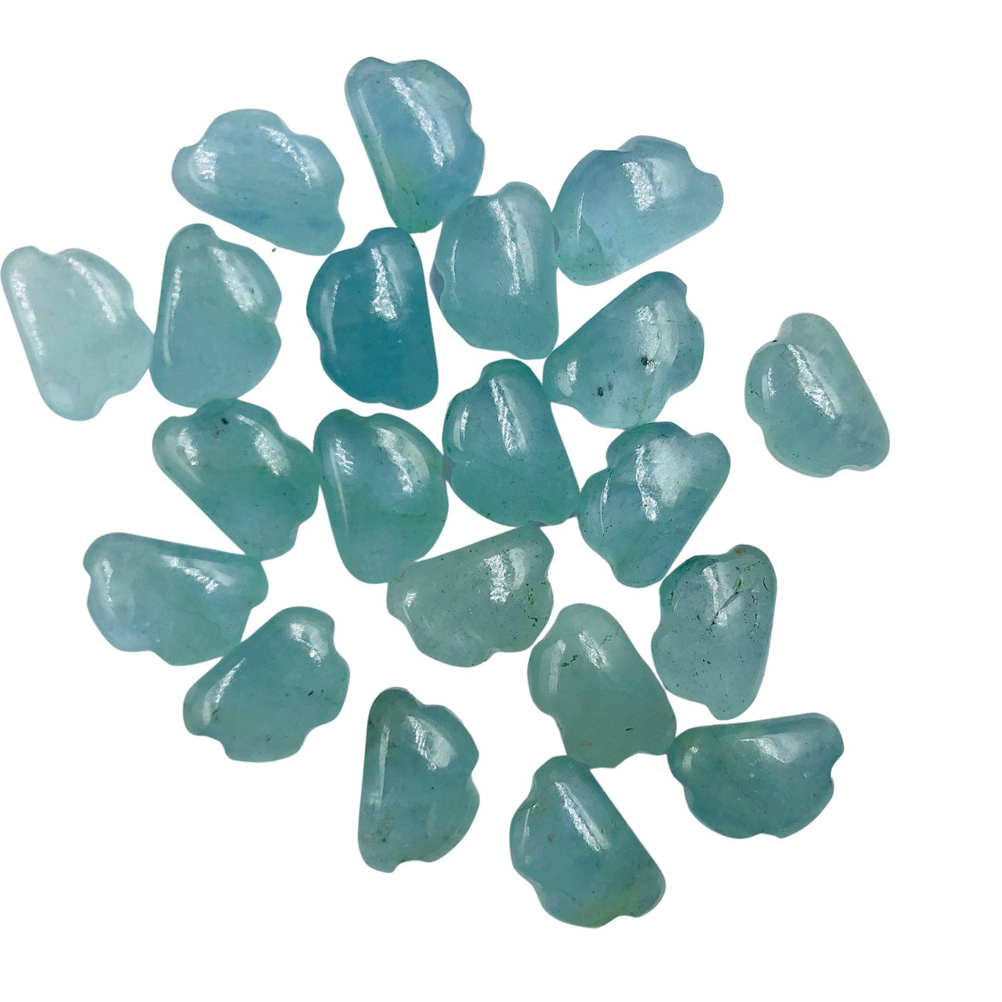 2 Pieces Natural Aquamarine Smooth Cloud Shape Gemstone, Size 8 x 12mm, Hand Carved Cloud Briolette, Cloud Earrings & Pendent , SKU -BBI1110