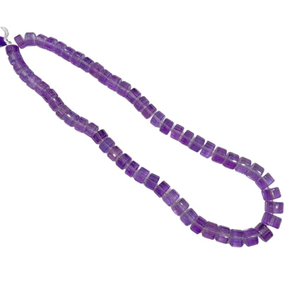 Natural Amethyst Tyre Beads Faceted Gemstone Strand 15 Inch for Jewelry Making