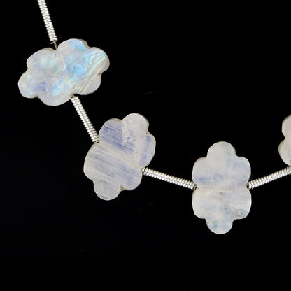 5 Pieces Natural White Rainbow Gemstone Side Drilled Gemstone, Polished Gemstone, Cloud Shape Gemstone, Rainbow Jewelry, Size 9x14mm BBI1111