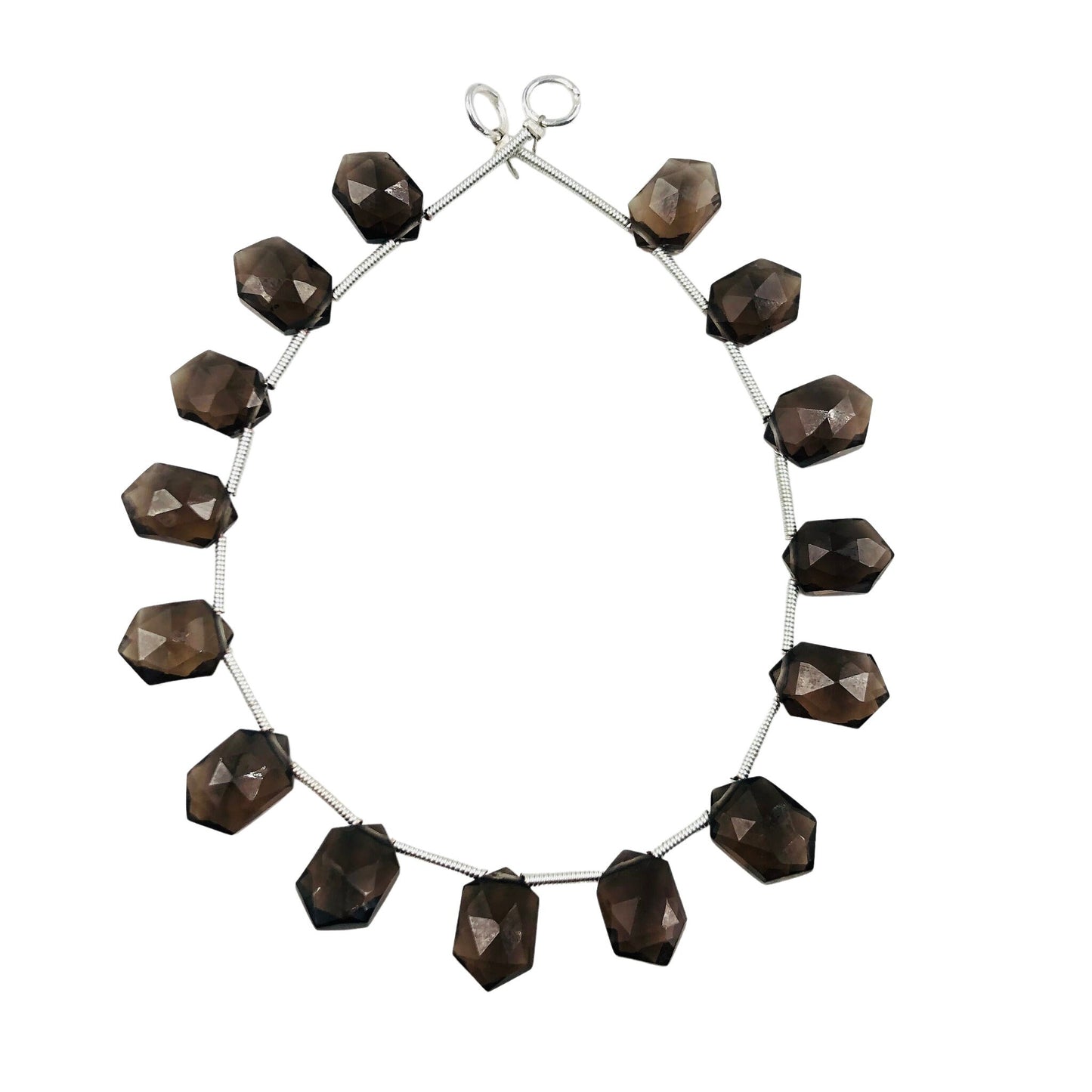 15 pcs Natural Smoky Quartz FACETED Hexagon Beads Gemstone Briolette Beads | Beads For Jewelry | Wholesale Gemstone beads BBI761