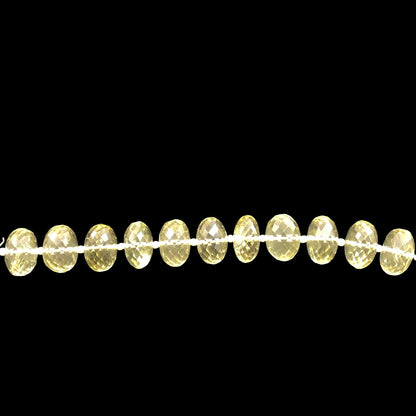 Natural Lemon Quartz Rondelles shape Briolette Beads | 13mm Natural lemon Semi Precious Gemstone Faceted rondelles shape for Jewelry BBI700