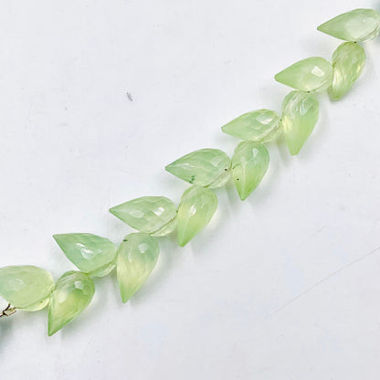 Natural Prehnite Buds Briolette Beads 5x9mm to 6x10mm Faceted Flower Drops