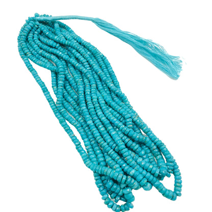 Natural Arizona Turquoise Faceted Rondelle Beads , Arizona Turquoise Gemstone Beads , Turquoise Rondelle Beads For Jewelry , SKU - BBI1347