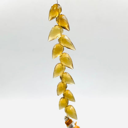 4 Inches Natural Beer Quartz Buds Briolette Beads Drop Shape Faceted Flower Buds Size 5X9mmTo 6X10mm Beer Quartz Drops jewelry Making