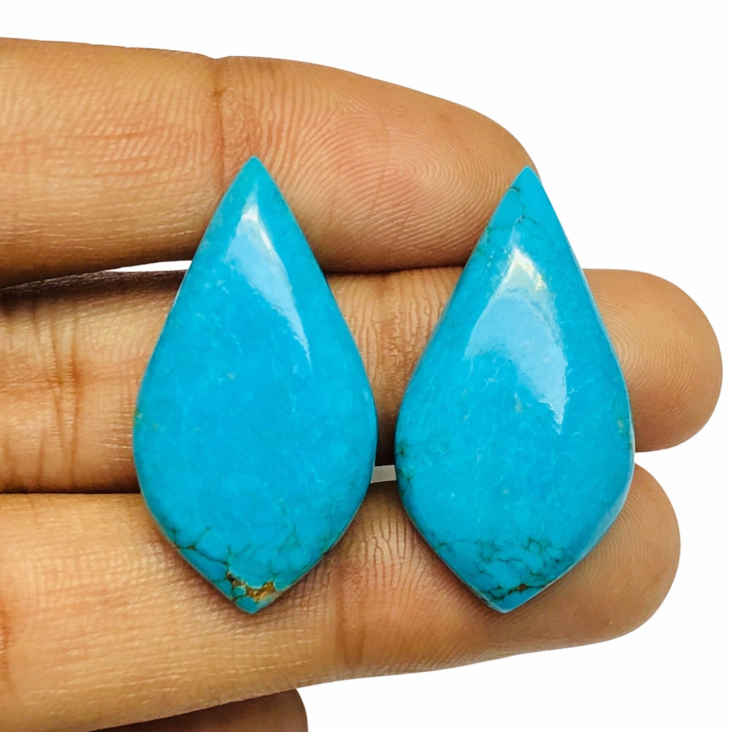 1 Pair Howlite Turquoise Smooth Fancy Drop Shape Gemstone, Size 16X30mm, Matching Pair Briolette, Earring Making Gemstone , SKU - BBI998