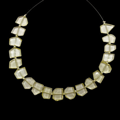 Natural Lemon Quartz Fancy Shape gemstone, Briolette beads, Center Drill beads, Flat Chip beads, Fancy Shape Slice beads, SKU - BBI968