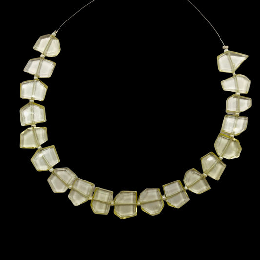 Natural Lemon Quartz Fancy Shape gemstone, Briolette beads, Center Drill beads, Flat Chip beads, Fancy Shape Slice beads, SKU - BBI968
