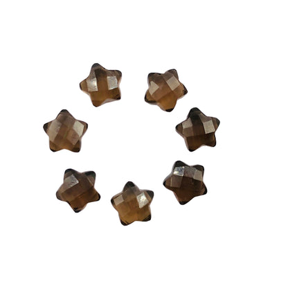 2 Pieces Natural Smoky Quartz Hand Carved Star Shape Briolette's , Star Loose Gemstone For Jewelry , Star Shape Briolette 10 mm SKU-BBI127