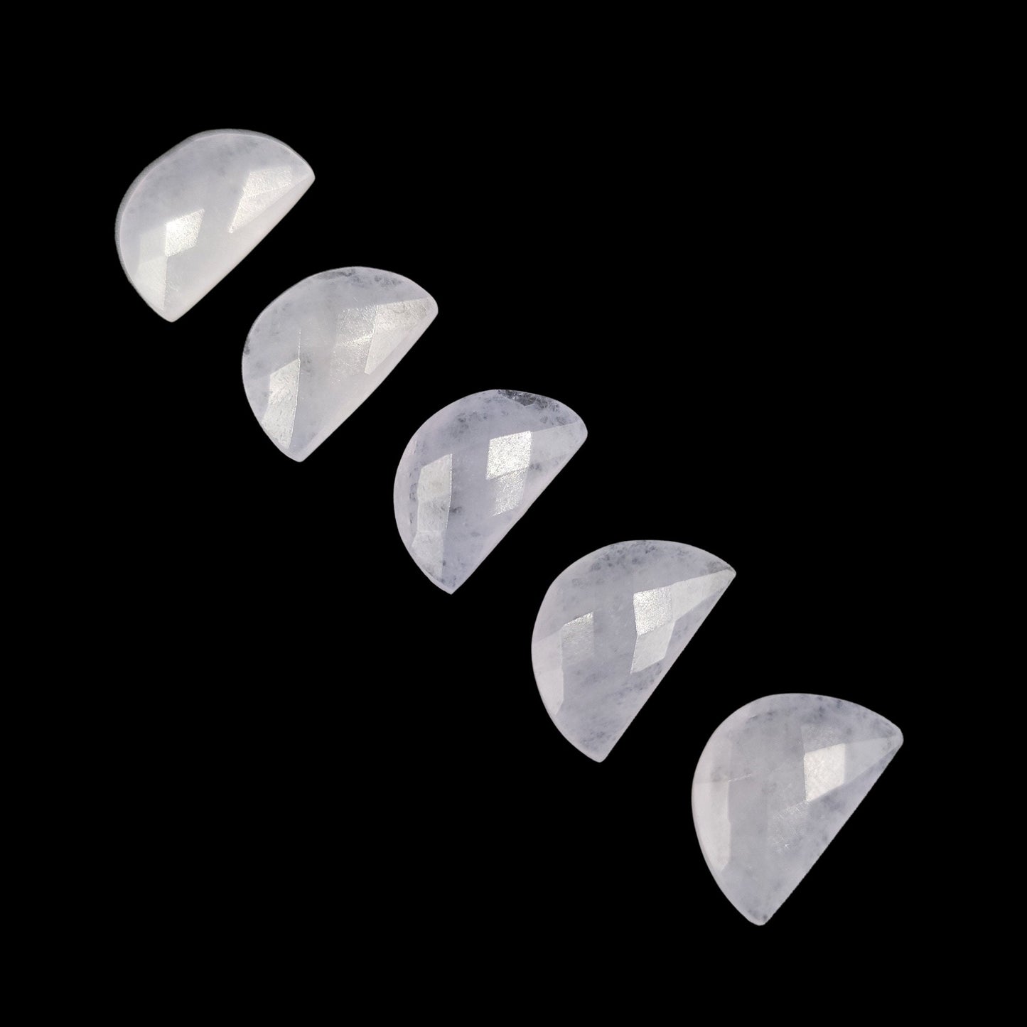 2 Pieces Pastel Purple Quartzite Faceted D' Shape Gemstone, Size 10mmx16mm, Carved Quartzite Briolette, Half Moon Shape Gemstone, SKU-230