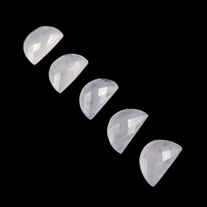 2 Pieces Pastel Purple Quartzite Faceted D' Shape Gemstone, Size 10mmx16mm, Carved Quartzite Briolette, Half Moon Shape Gemstone, SKU-230