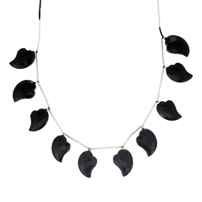 AAA+ Natural Black Tourmaline Fancy Faceted Beads 18x13mm - BeadsBoatInc