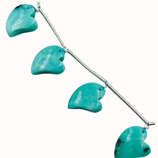 10 Pcs Arizona Turquoise Mango & Heart Shape Briolette Beads 15x11mm