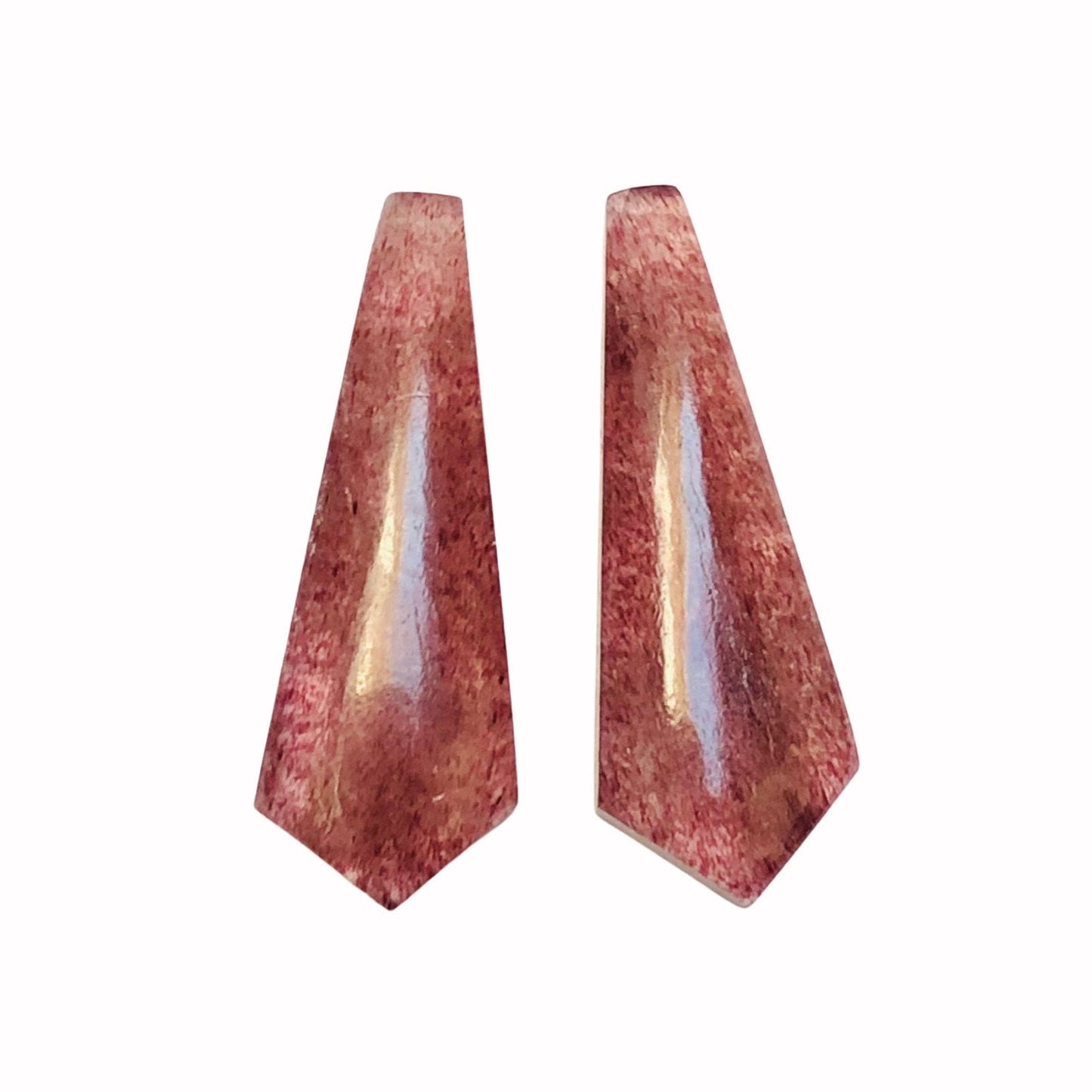 Natural Red Strawberry Smooth Long Kite Shape Gemstone, Matching Pair Briolette, Earring making gemstone, Size 11mm X 32mm