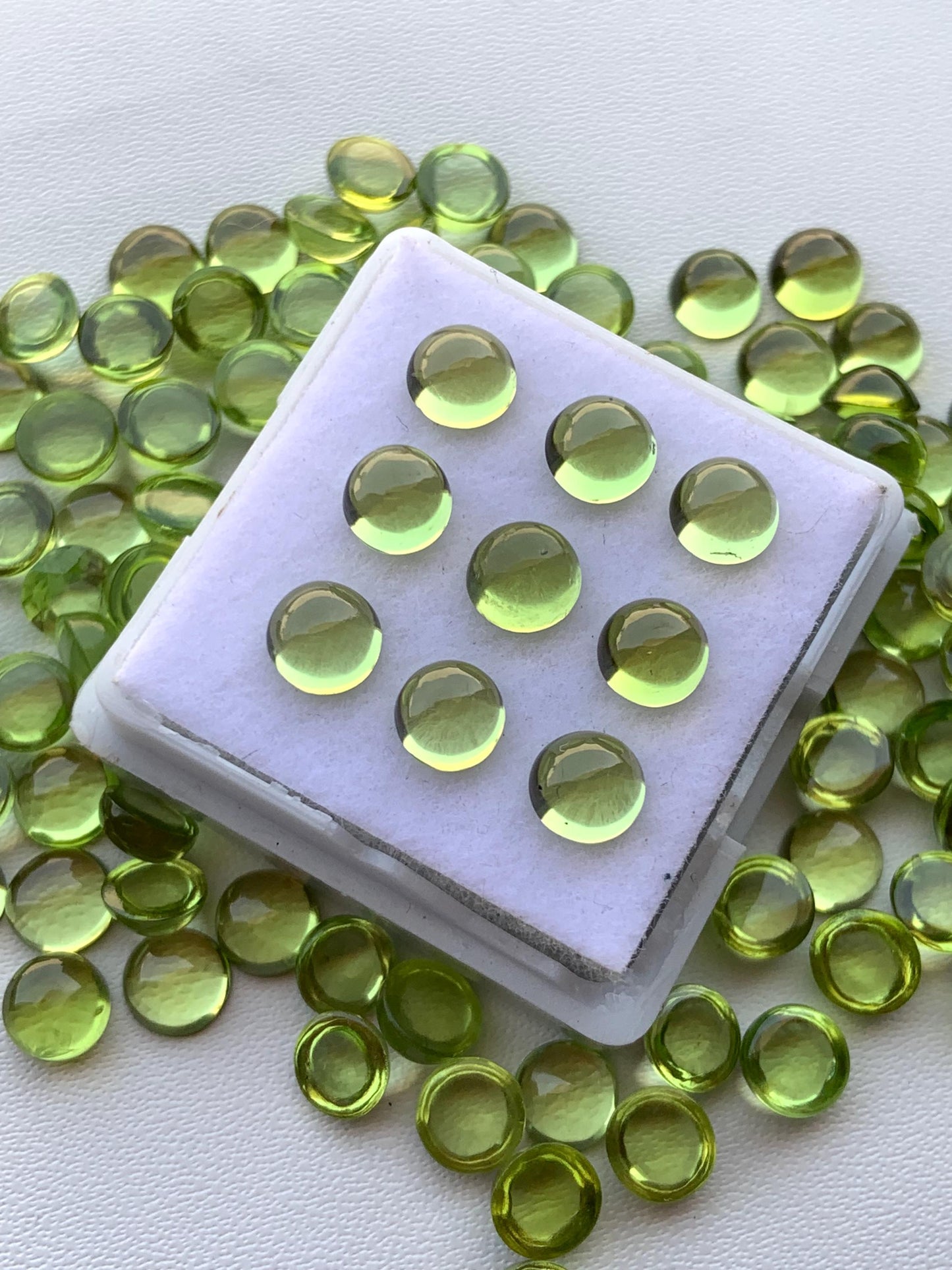 Natural Peridot Smooth Round Gemstone Cabochon, CALIBRATED Loose Stone Cab, Round Jewelry Making Cabochons Semi Precious Cabochons for ring