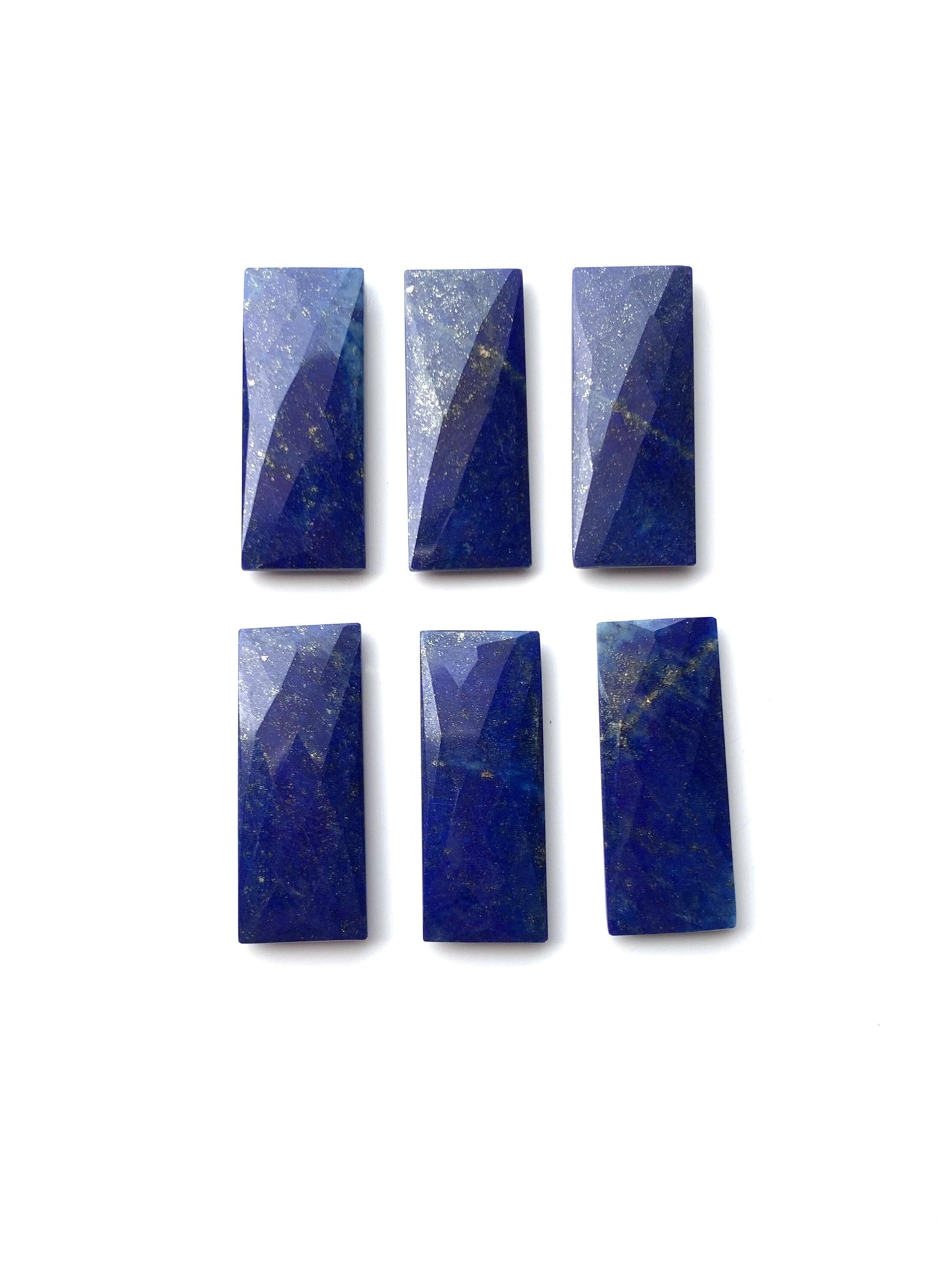 6 Pieces Natural Lapis Lazuli faceted Rectangle Shape face drill Gemstone beads, Size 12x60mm Earring making gemstone briolette gift for her