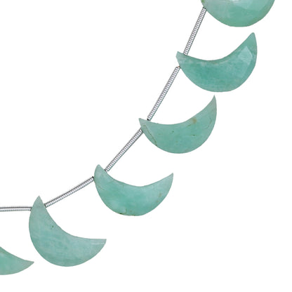 12 Pieces Natural Amazonite gemstone, Crescent moon shape gemstone, carving gemstone, natural gemstone, moon shape gemstone, size 7x18 mm