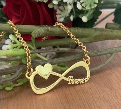 Personalized Infinity Heart Necklace - 925 Sterling Silver