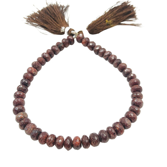 AAA Natural Brown Jasper Beads | 6–7mm Faceted Rondelle Gemstone