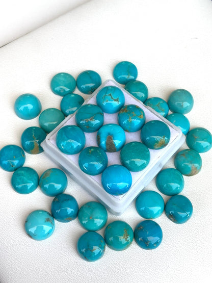 Natural Arizona Turquoise Smooth Round Gemstone Cabochon, CALIBRATED Loose Stone Cab, Round Jewelry Making Cabochon Semi Precious Cabochons