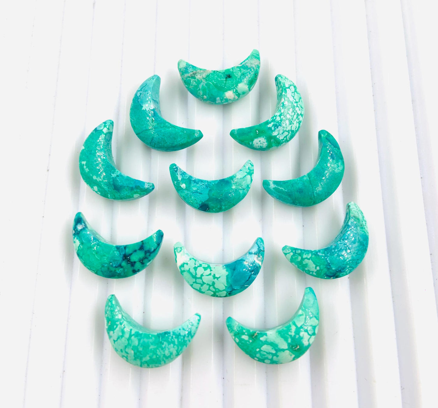 Natural Tibetan Turquoise Faceted Loose Gemstone Crescent moon Hand Carved Moon Shape Gemstone For Jewelry, Moon Shape Briolette Size 7x16mm
