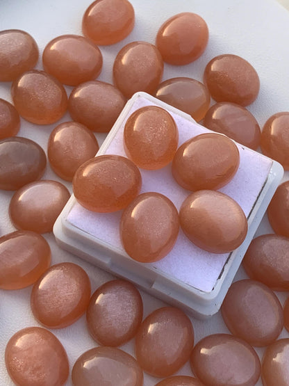 Natural Peach Moonstone Smooth Oval Shape Gemstone Cabochon, CALIBRATED Loose Stone Cab, Oval Jewelry Making Cabochon Semi Precious Cabochon