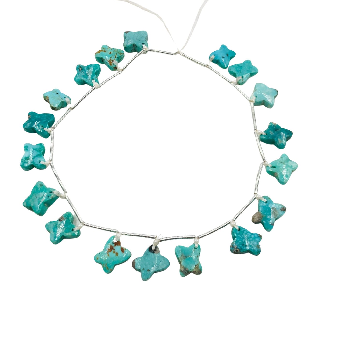 18 Pcs Arizona Turquoise Hand-Carved Butterfly Beads | Face Drilled Gemstones