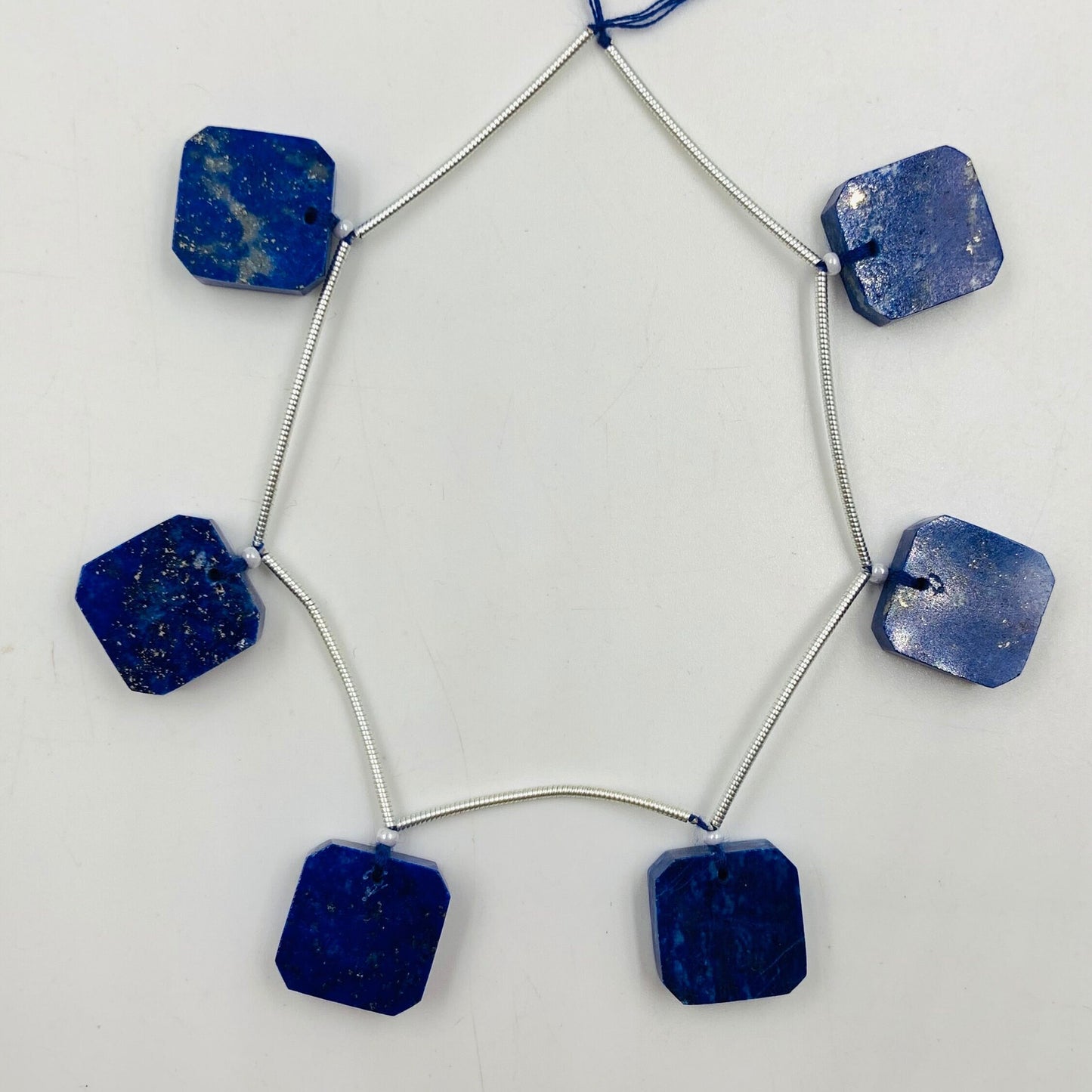 6 Pieces Natural Blue Lapis Lazuli Both side Flat Square Gemstone Size 14x5mm jewelry making Stone Drilled gemstone Gift Of Gemstone Jewelry