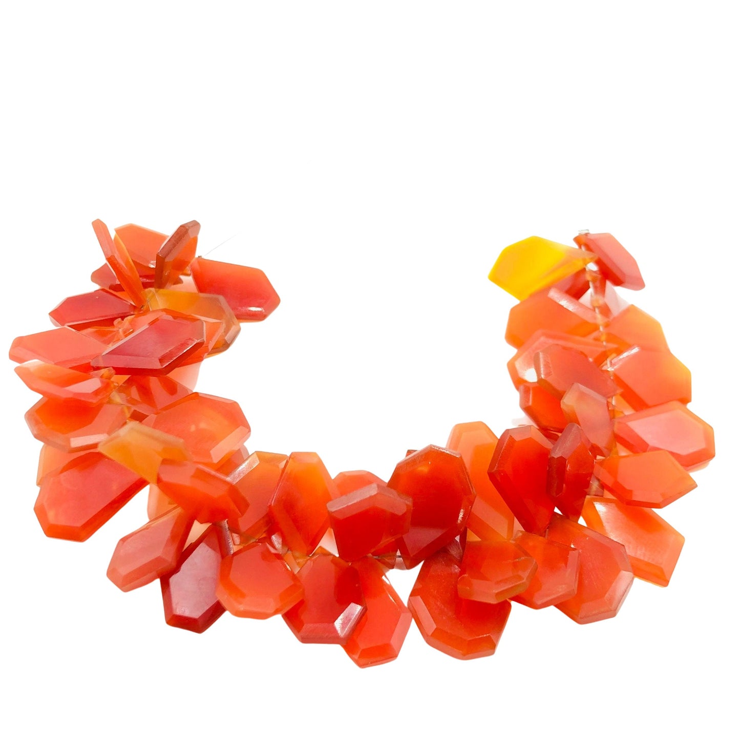 Faceted Carnelian Nugget Beads Fancy Slice Cut Side Drilled Gemstone Beads