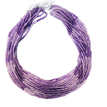 Natural Pink Amethyst Faceted Round Gemstone Beads 15" Strand