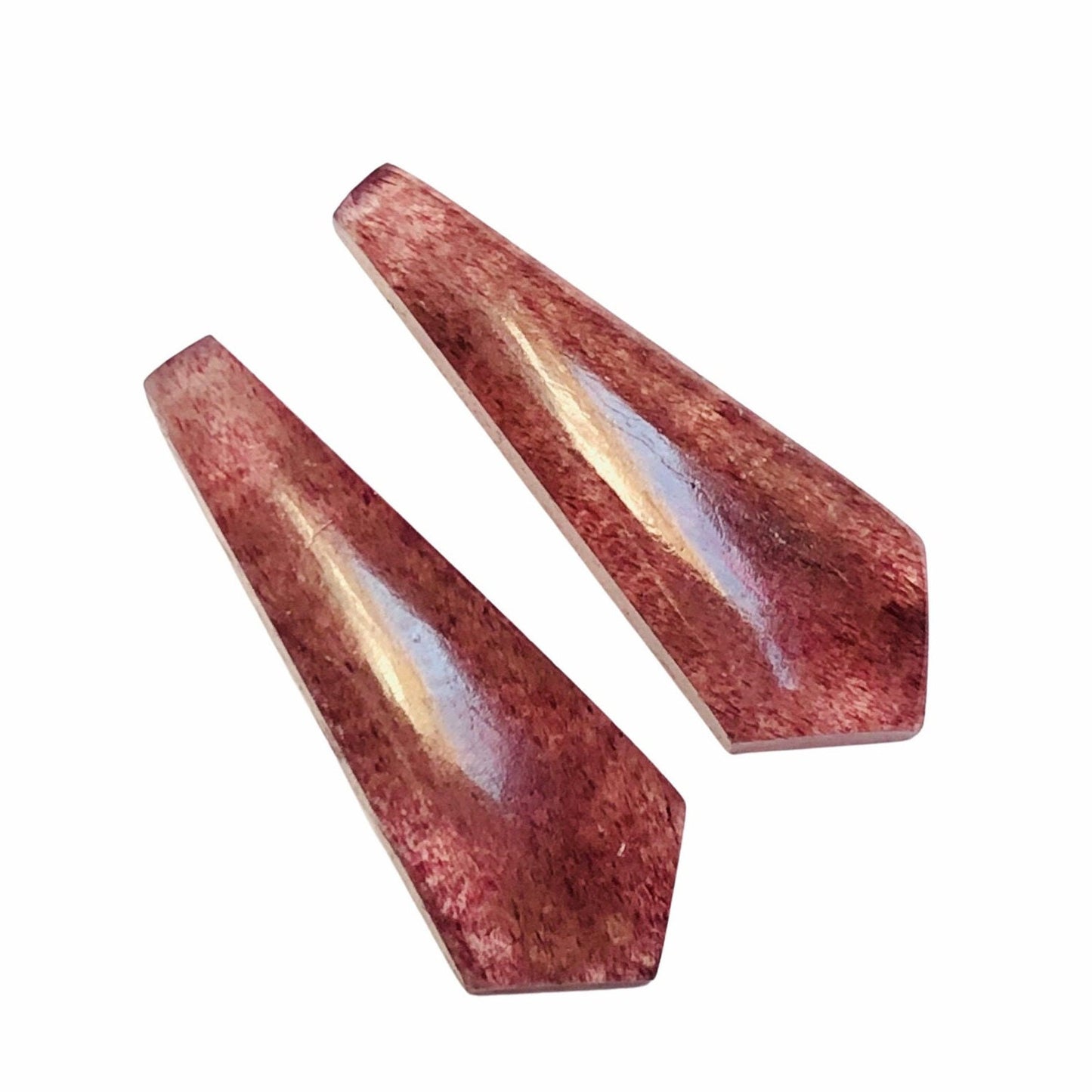 Natural Red Strawberry Smooth Long Kite Shape Gemstone, Matching Pair Briolette, Earring making gemstone, Size 11mm X 32mm