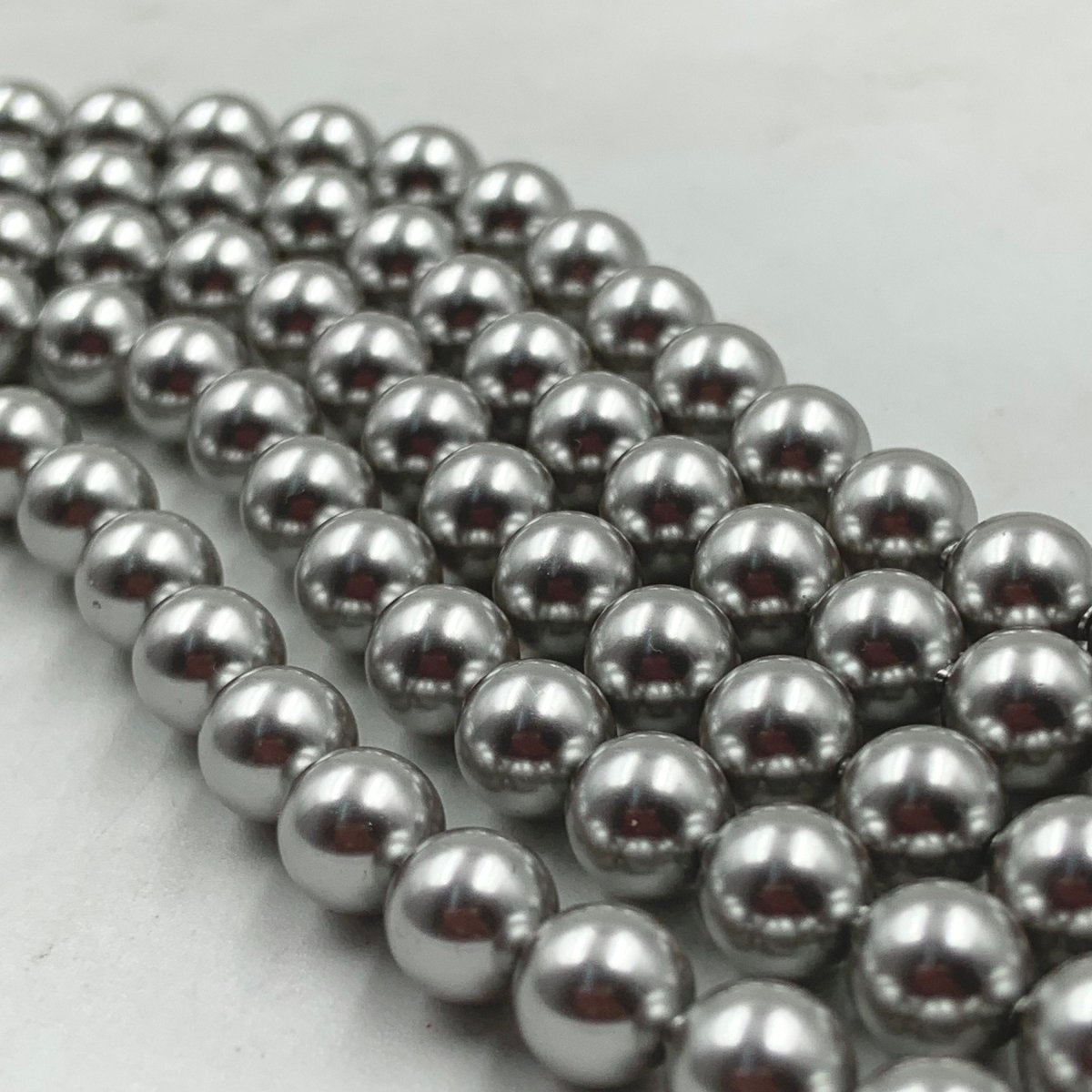 Austria Swarovski Crystal Light Grey Pearl Beads 5810 Round 6mm 8mm - BeadsBoatInc
